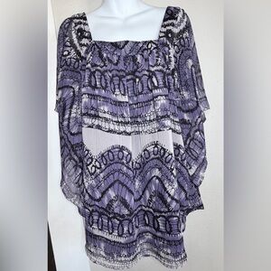 Brina & Em Purple Flowy layered Blouse women 1X